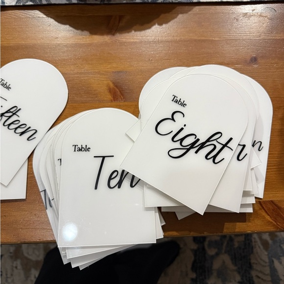 Elegant White Table Number Cards for Events - Picture 1 of 3